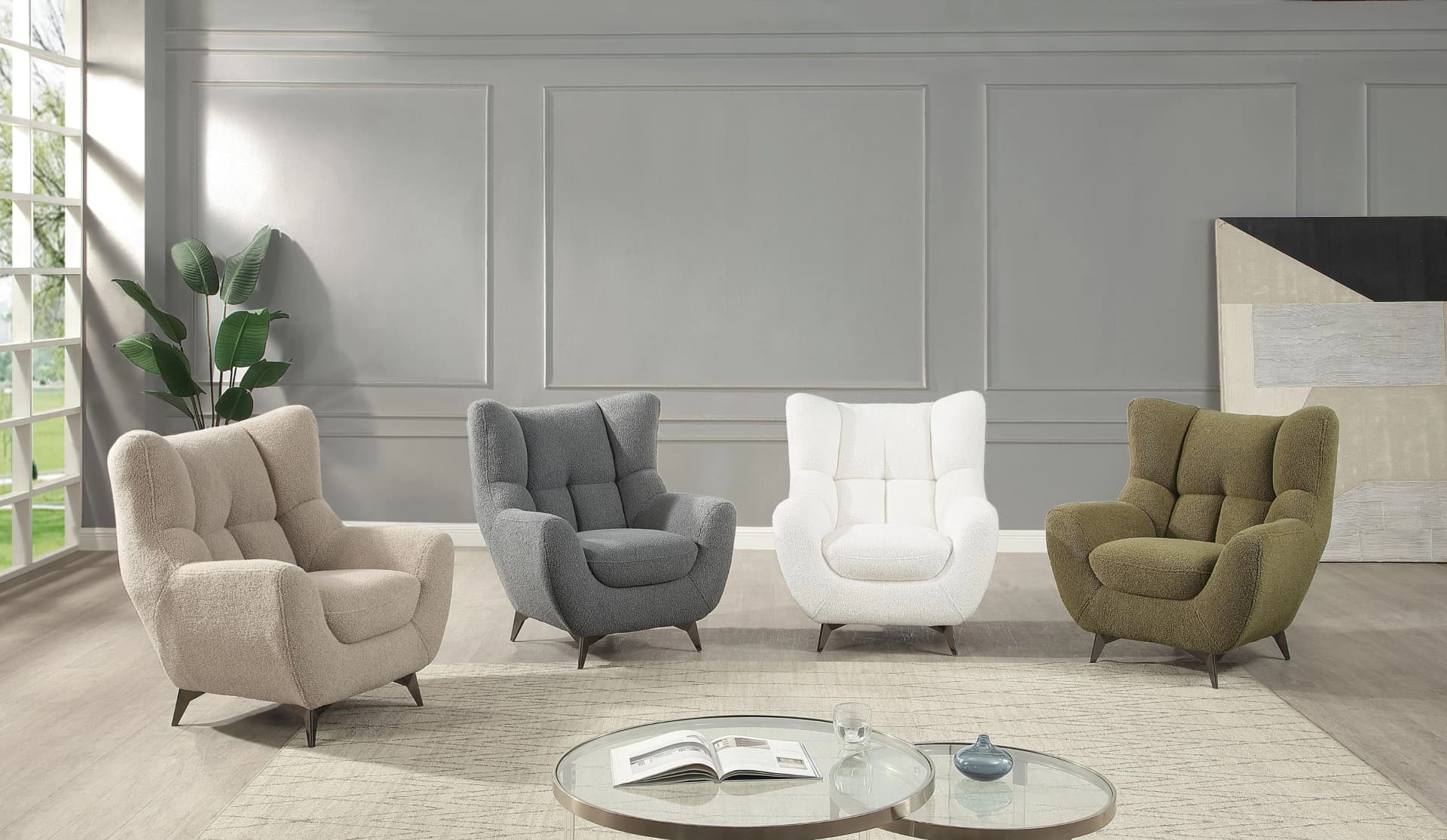 ATLANTIC HOME COLLECTION Sessel Shawn Grün Fellimitat