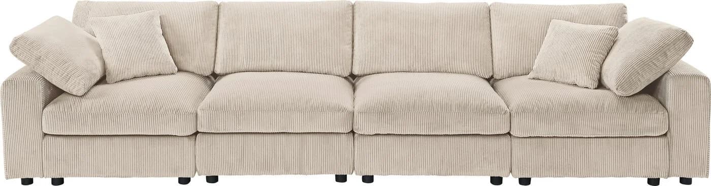 OTTO HOME Bennid 4-Sitzer Modulsofa XXL Beige Creme-Weiß Cord