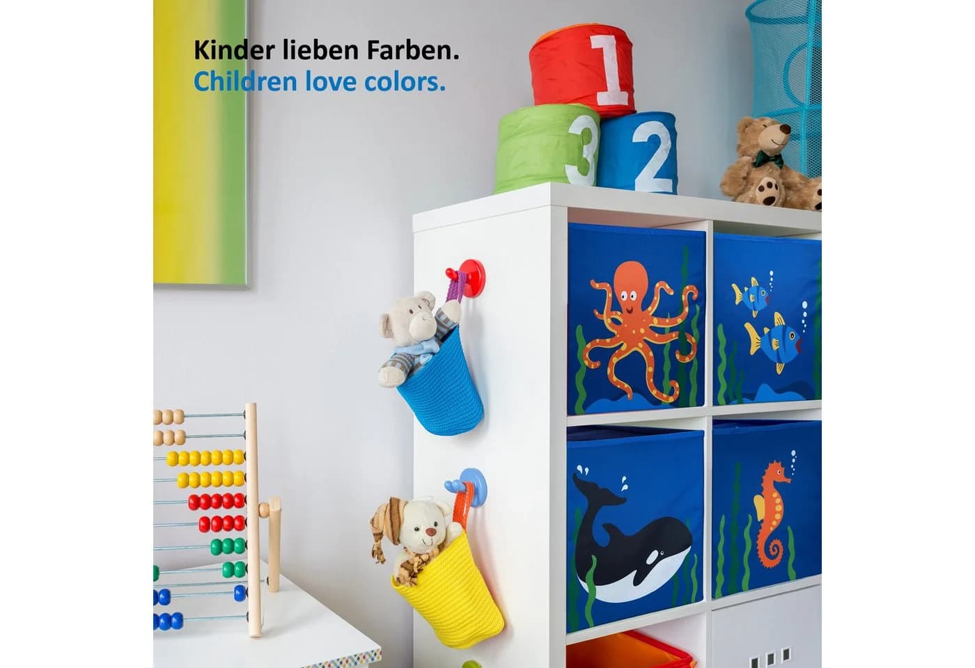 WIESEN.design Spielzeugtruhe 4er-Set, Spielzeugkiste, Aufbewahrungsbox Kinderzimmer
