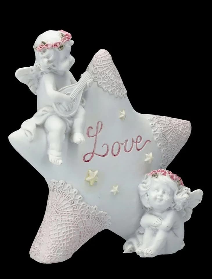 Figuren Shop GmbH Dekofigur Engel Putten mit Stern Love