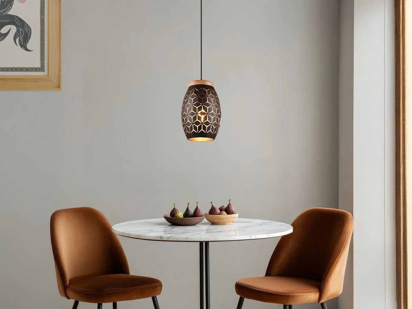 Reality Leuchten LED Pendelleuchte Dimmbar Schwarz Gold