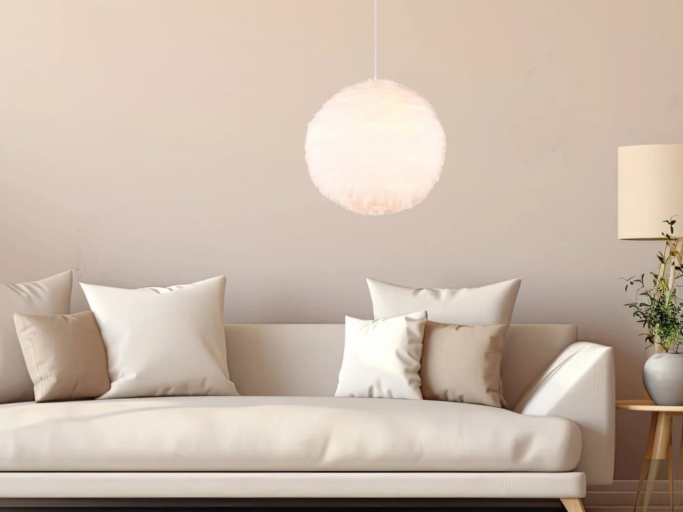 Reality Leuchten LED Pendelleuchte Plüsch Warmweiß Dimmbar