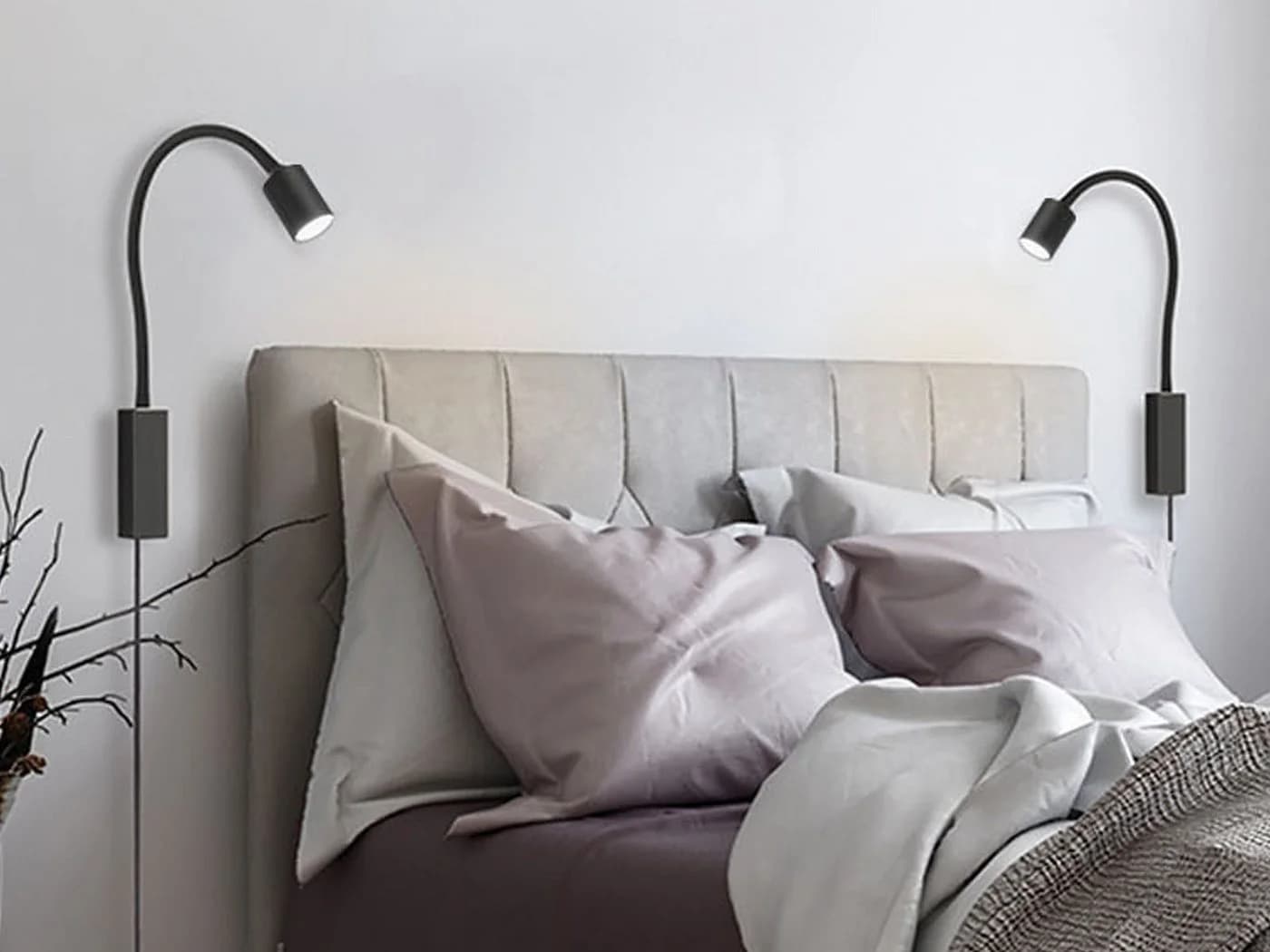 FISCHER & HONSEL LED Leselampe Schwarz 2er Set Flex