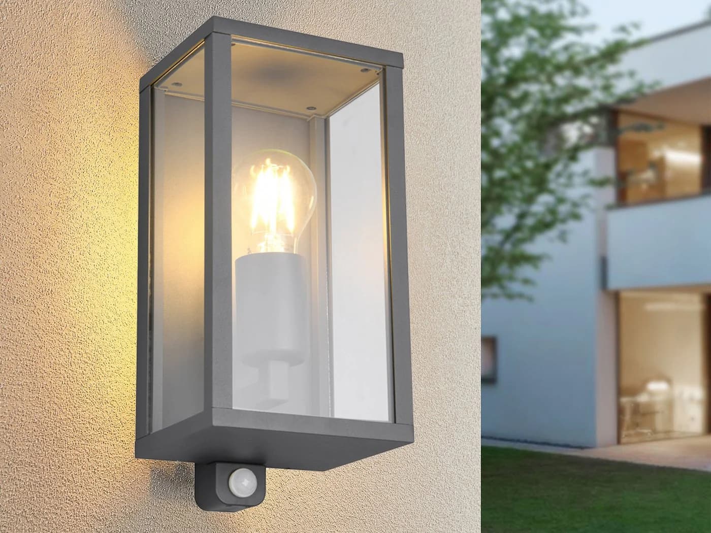TRIO Leuchten LED Außen-Wandleuchte mit Bewegungsmelder Anthrazit
