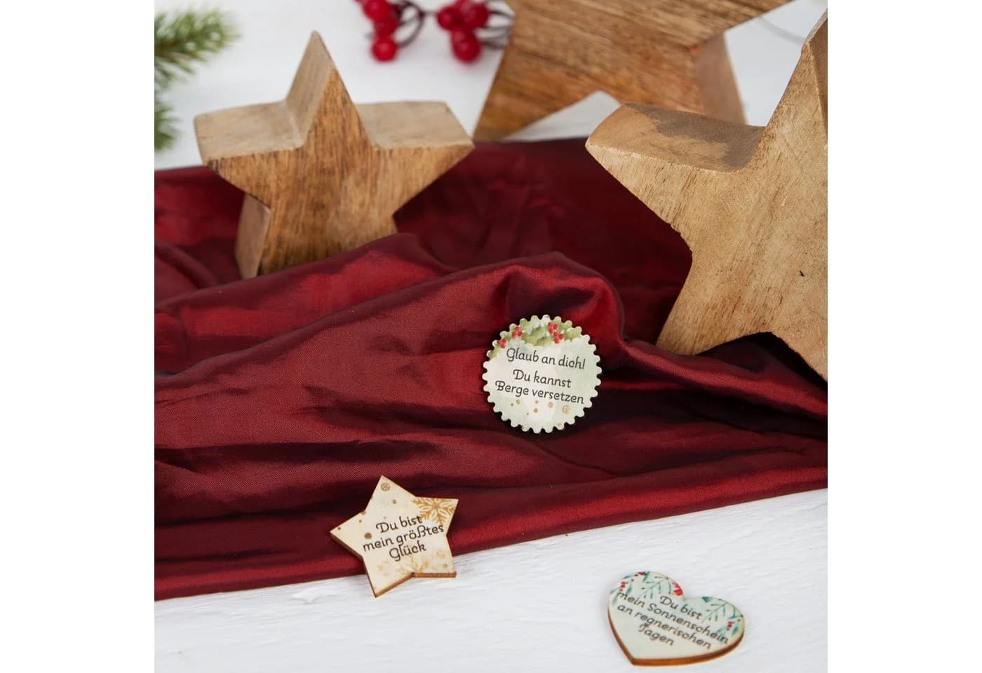 Logbuch-Verlag Glücksbringer Holz Adventskalender 24 Stück
