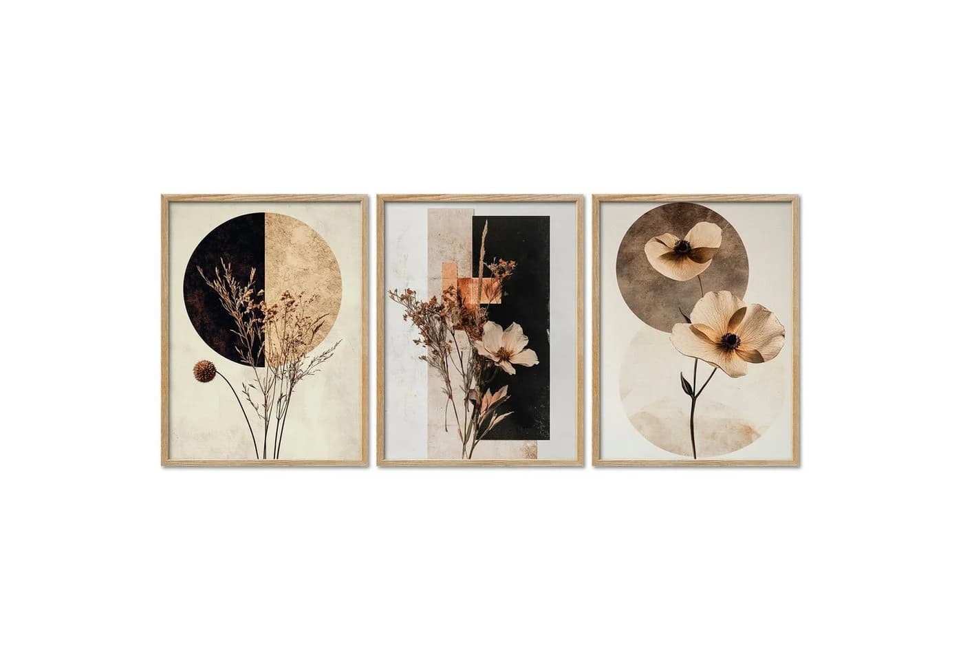 ARTFAVES Bilder-Collage Poster Set Abstract Flower Art 1 I 3 St