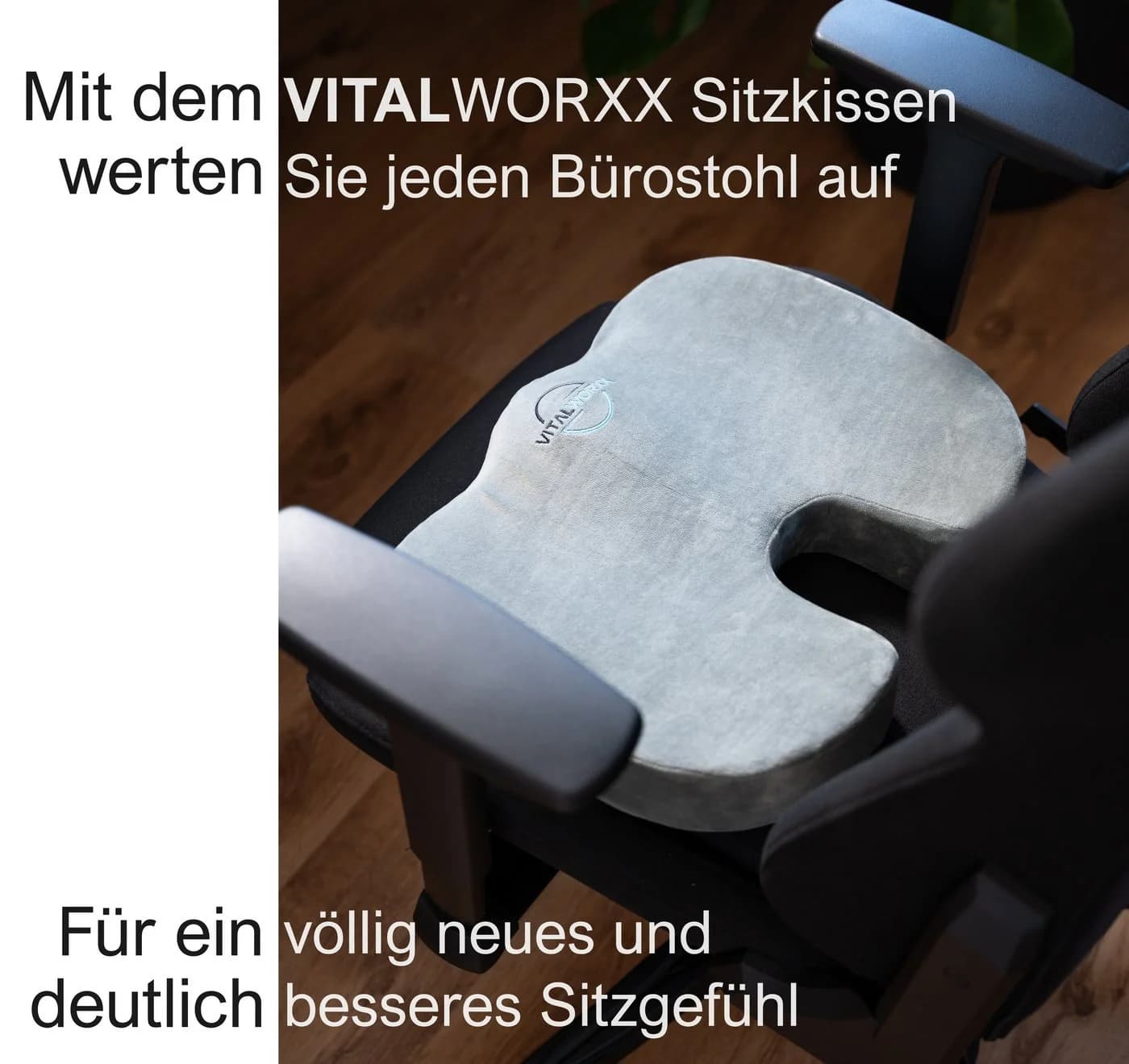VITALWORXX Orthopädisches Steißbeinkissen Memory-Foam Ergonomisch