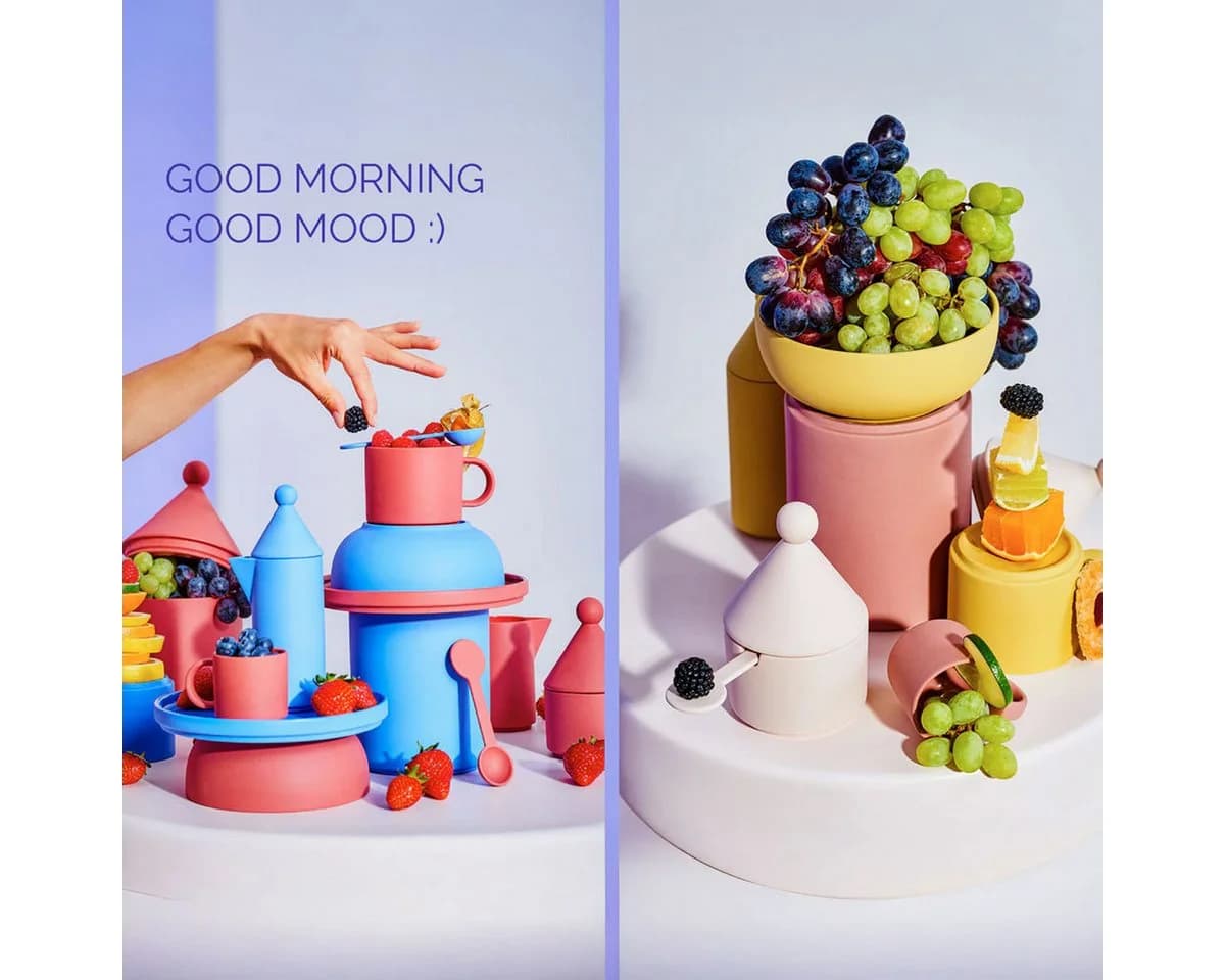 chic.mic Milchkännchen GOOD MOOD Kollektion Blau Porzellan