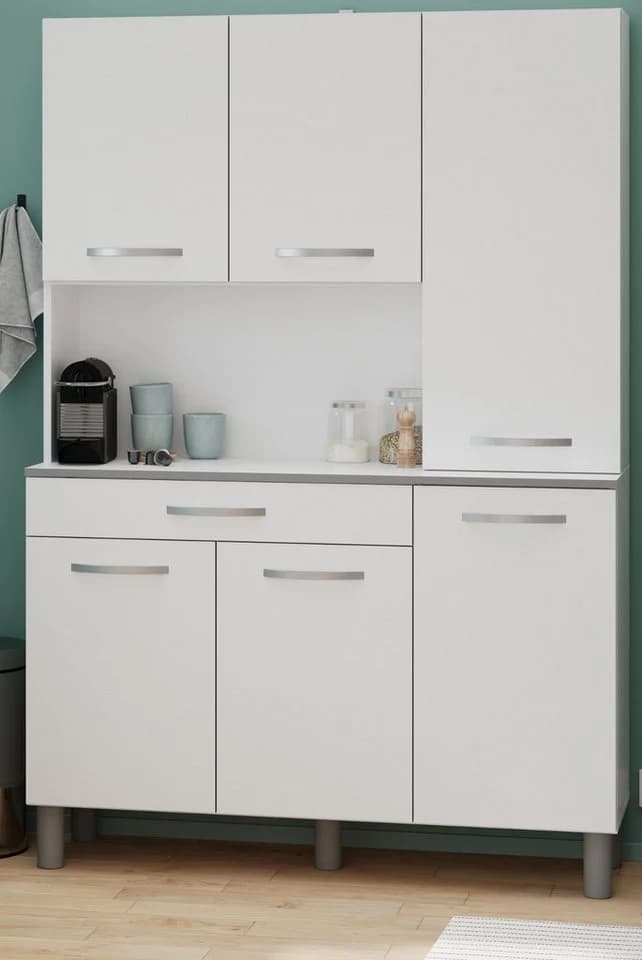 Parisot Küchenbuffet Spring 6-türig Weiß Grau Modern