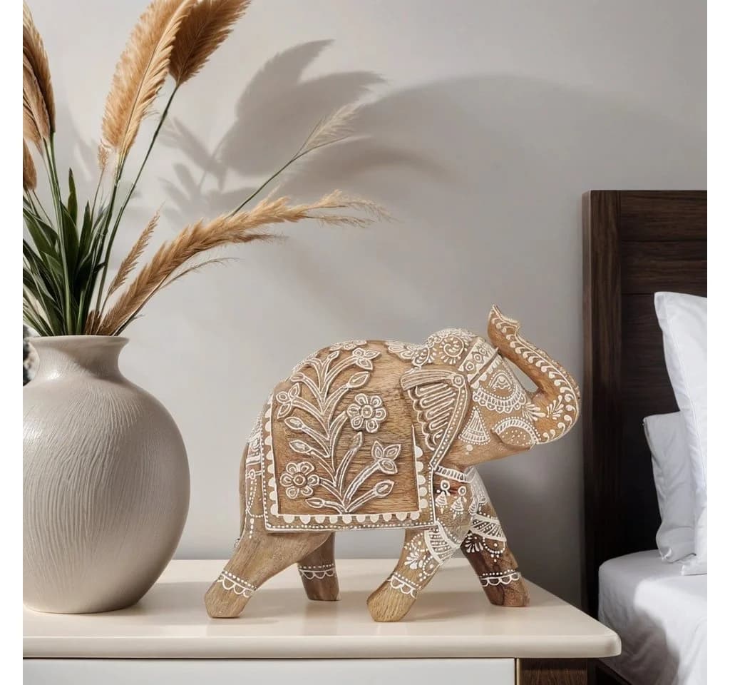 Marrakesch Orient & Mediterran Interior Elefanten-Dekoaufsteller Anjana 20cm Handarbeit