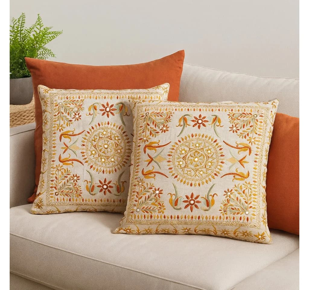 Marrakesch Orient & Mediterran Interior Zierkissen Lodge Braun 50x50cm, Boho Vintage Deko