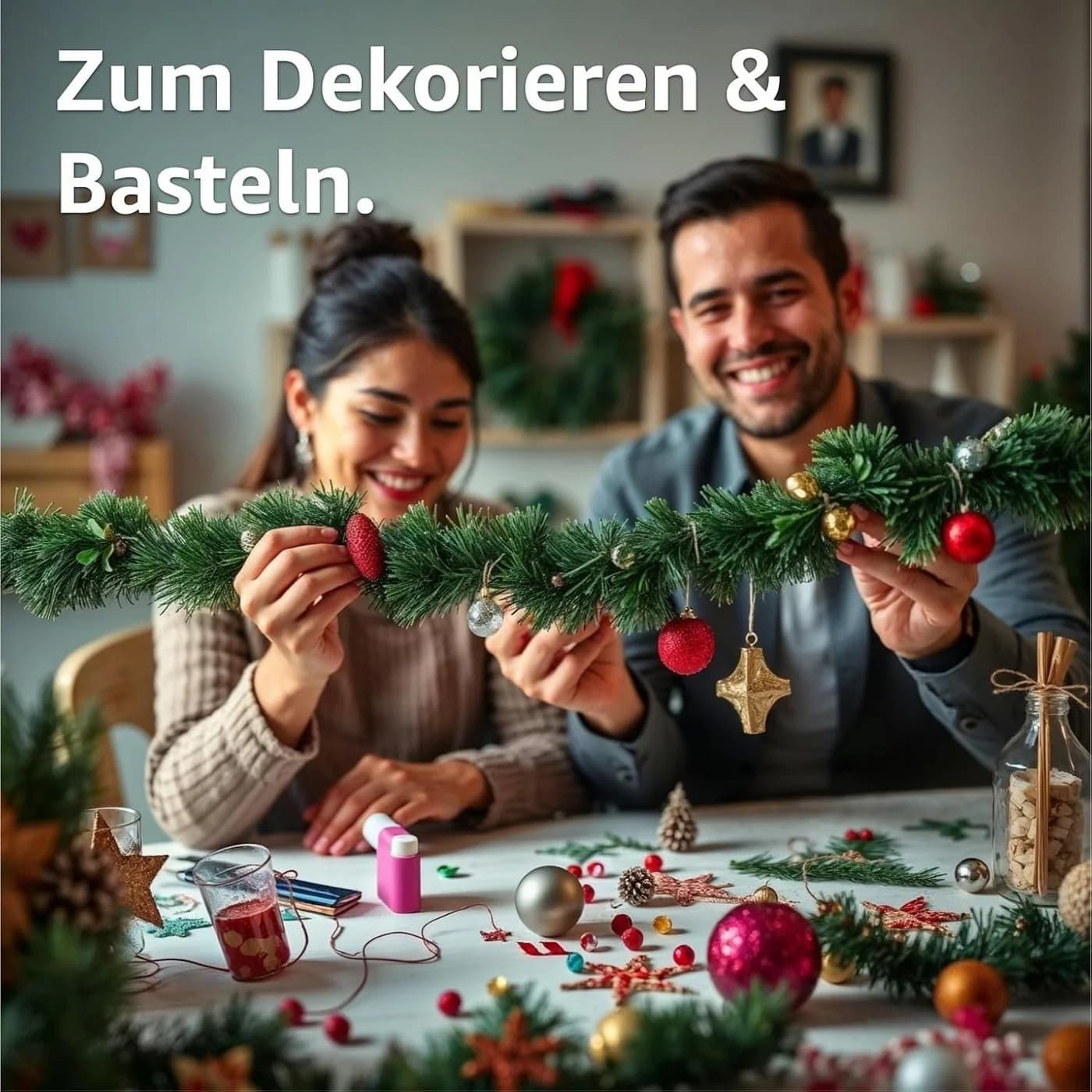 TK Gruppe Weihnachtsgirlande Grün 10 Meter