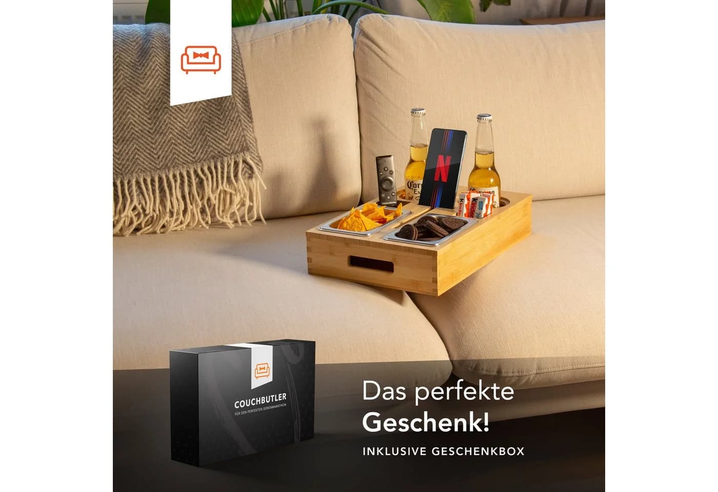NewHabitat Couchbar Snackbox aus Bambus personalisierbar