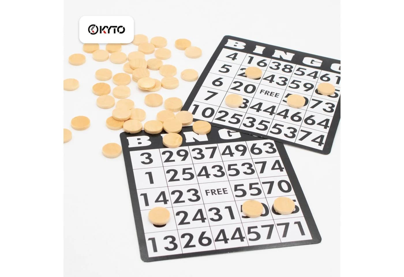 Kyto Bingo Holz Chips 150er Set - Natürliche Holzchips für Lernspiele