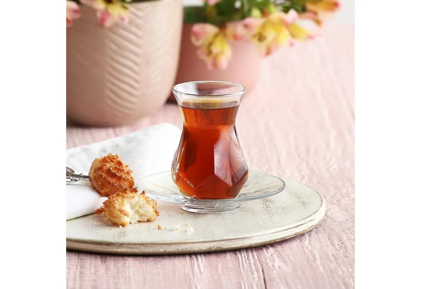LAV Alya Teegläser-Set 12-tlg. mit Untertellern Glas Transparent