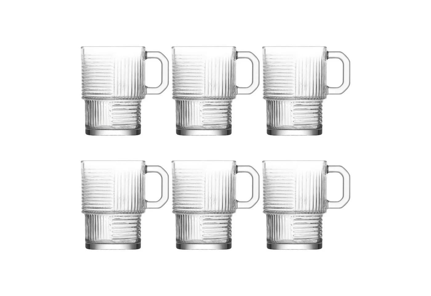 LAV Gläser-Set Helen 6-tlg. mit Henkel, 270ml, Glas, Transparent