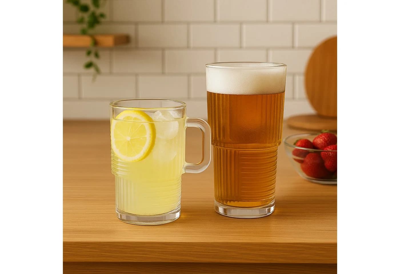 LAV Gläser-Set Helen 18-teilig Glas Transparent Stapelbar