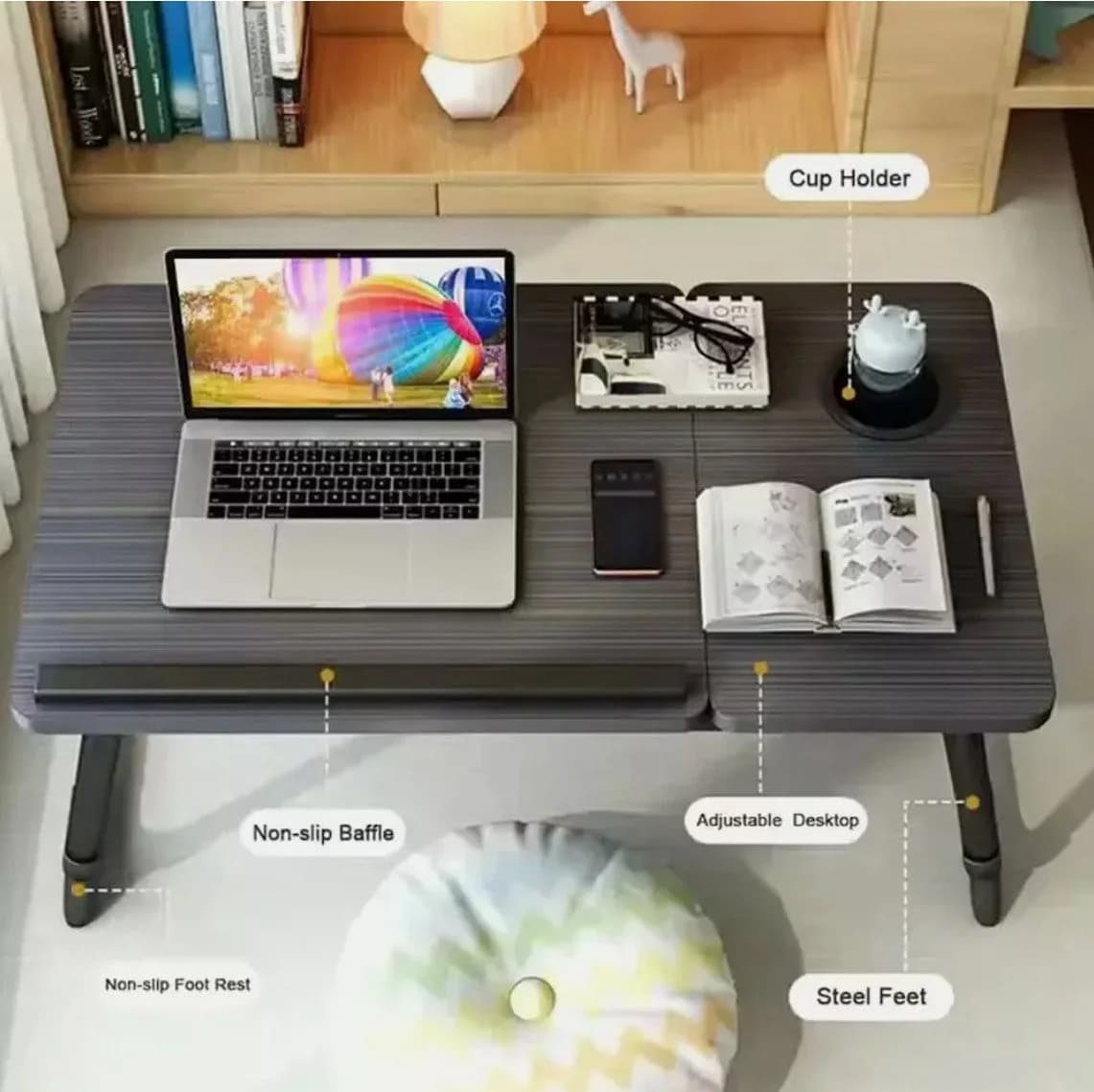 Holz Lichter Laptoptisch, klappbar, mit Kühllöchern