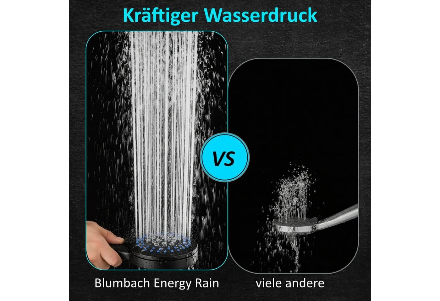 Blumbach Energy Rain Hochdruck Duschkopf Wassersparend 9 Strahlarten