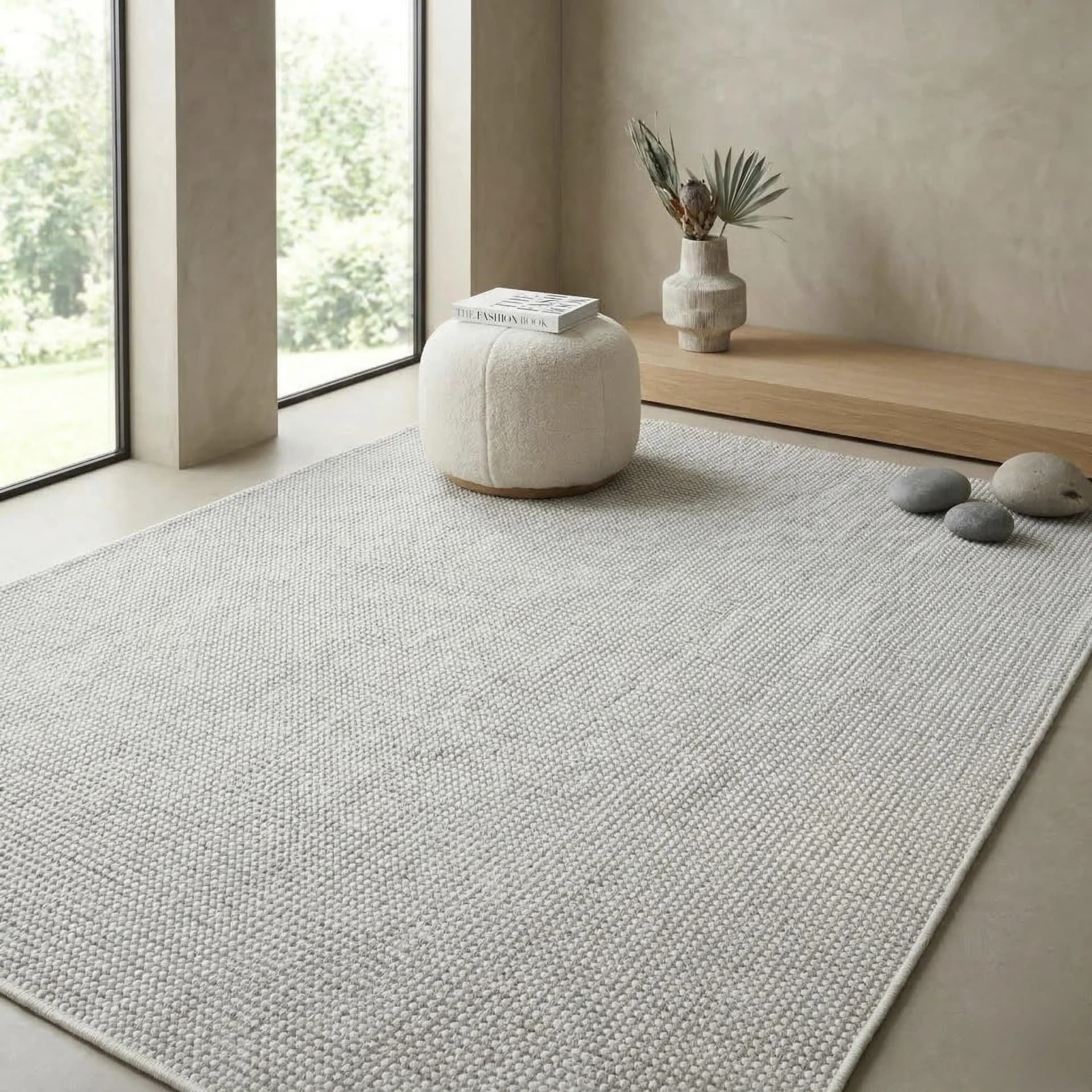 Teppich SEHRAZAT Ada Grau-Cream Kurzflor 120x170cm