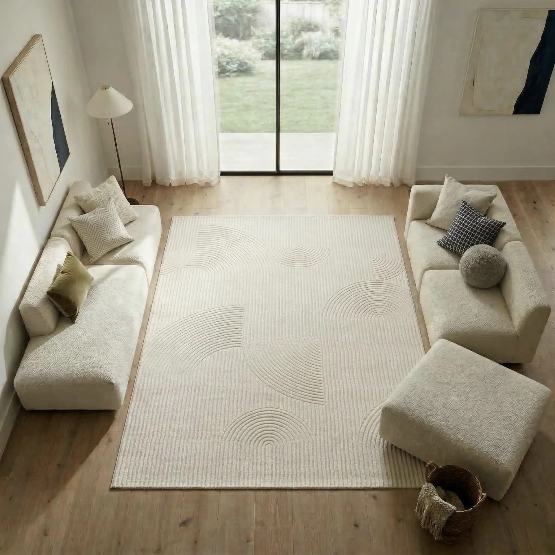 Teppich SEHRAZAT Moda 1100 Creme 100x300 cm Polyester Polypropylen