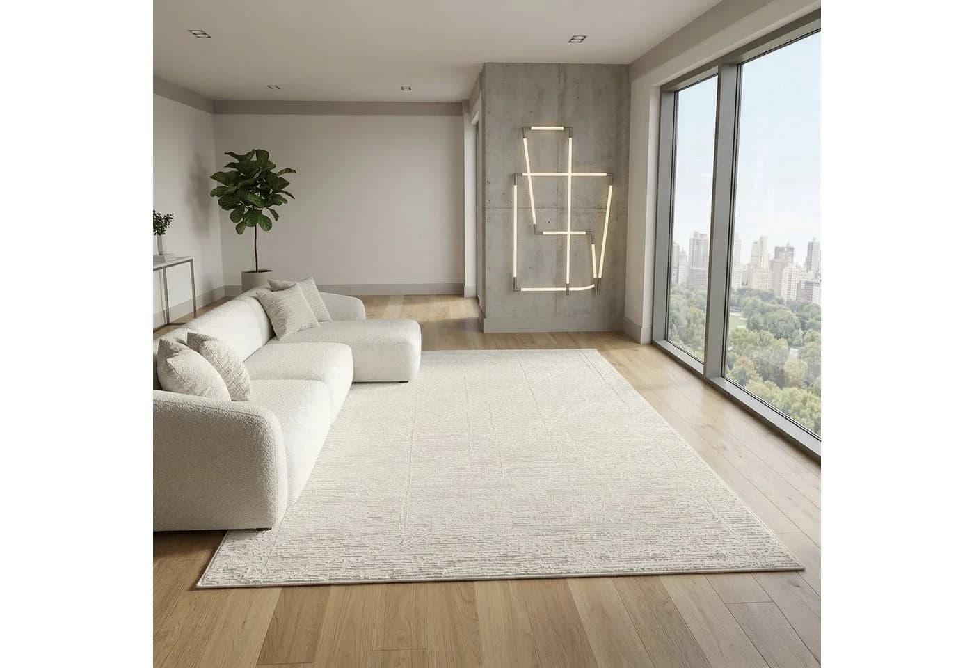 Teppich SEHRAZAT Moda 1200 Creme 100x300 cm Polyester Polypropylen