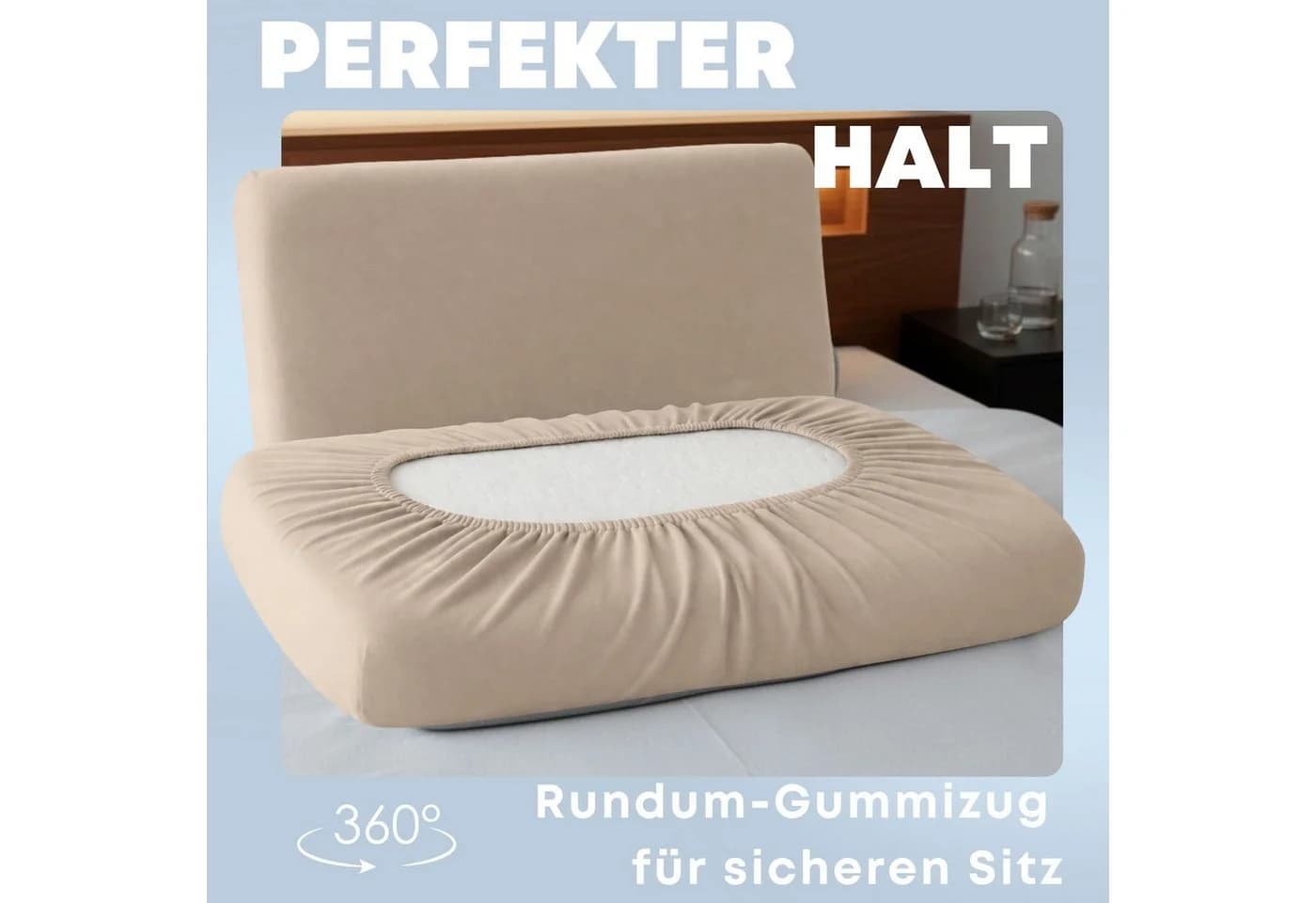 SEI Design Kissenbezug 2er Pack Stretch Baumwolle Beige