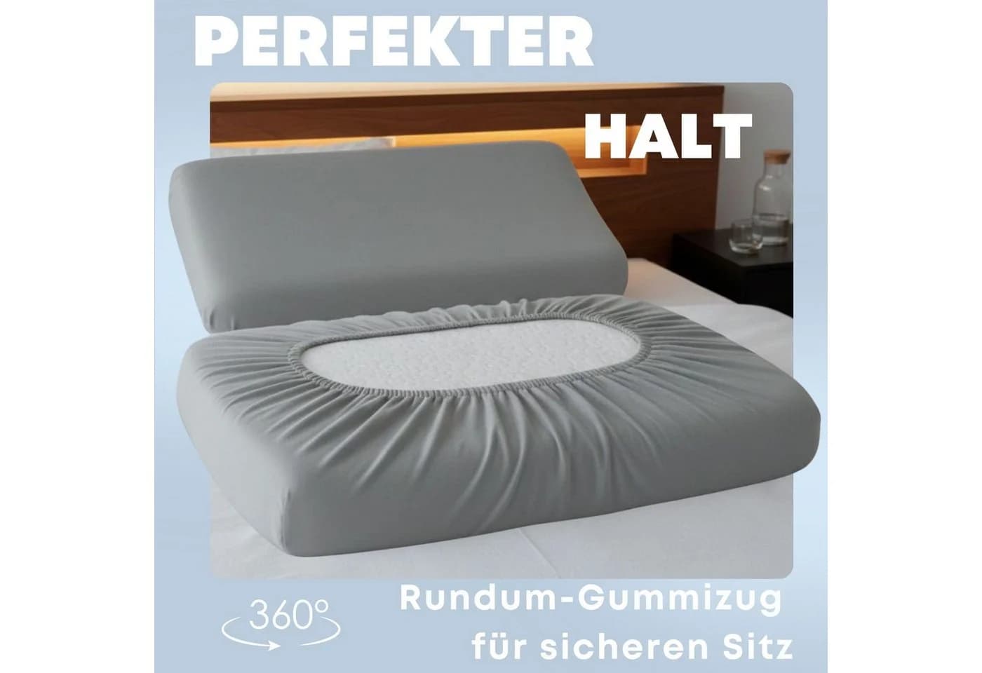 SEI Design Kissenbezug 2-er Pack Silbergrau Stretch Baumwolle