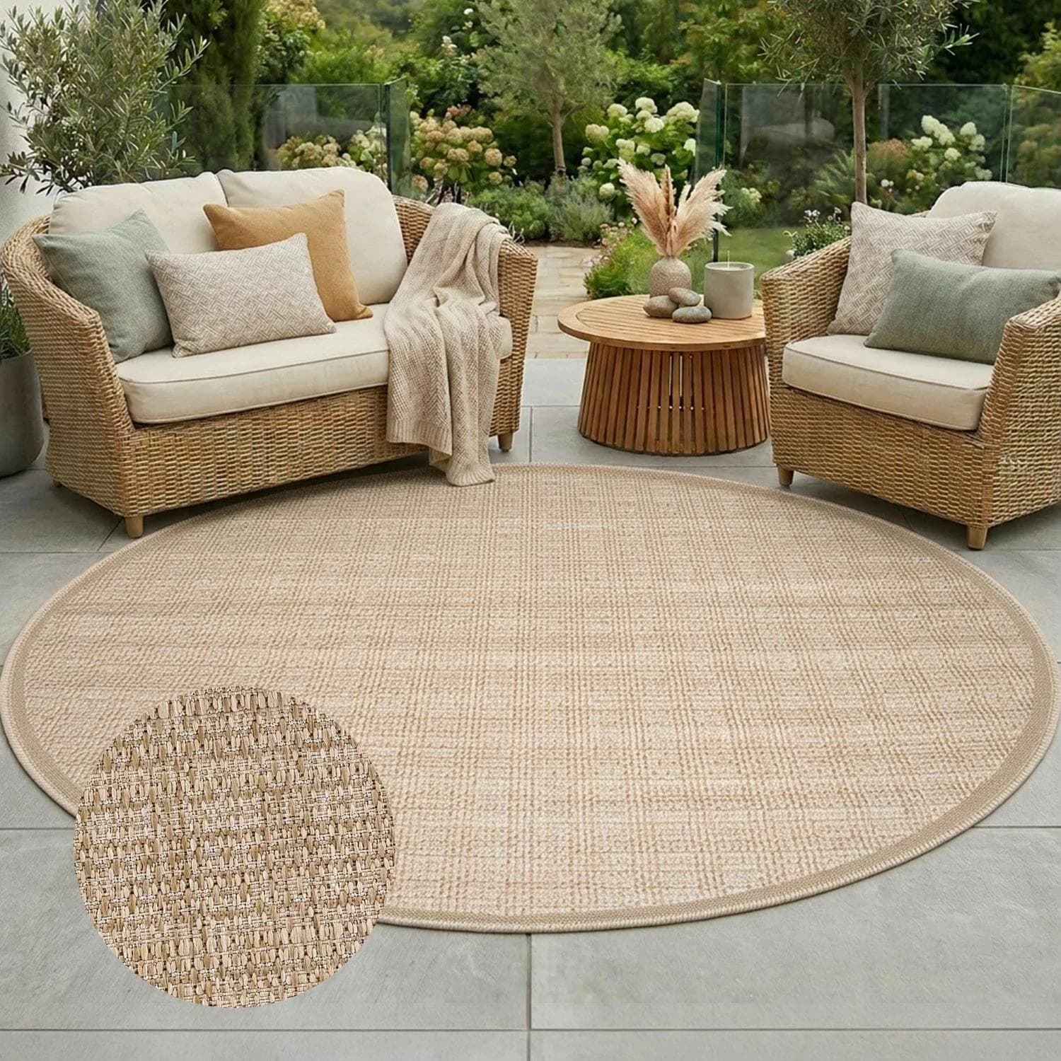 Carpet City Outdoorteppich Braun Polypropylen Flachgewebe