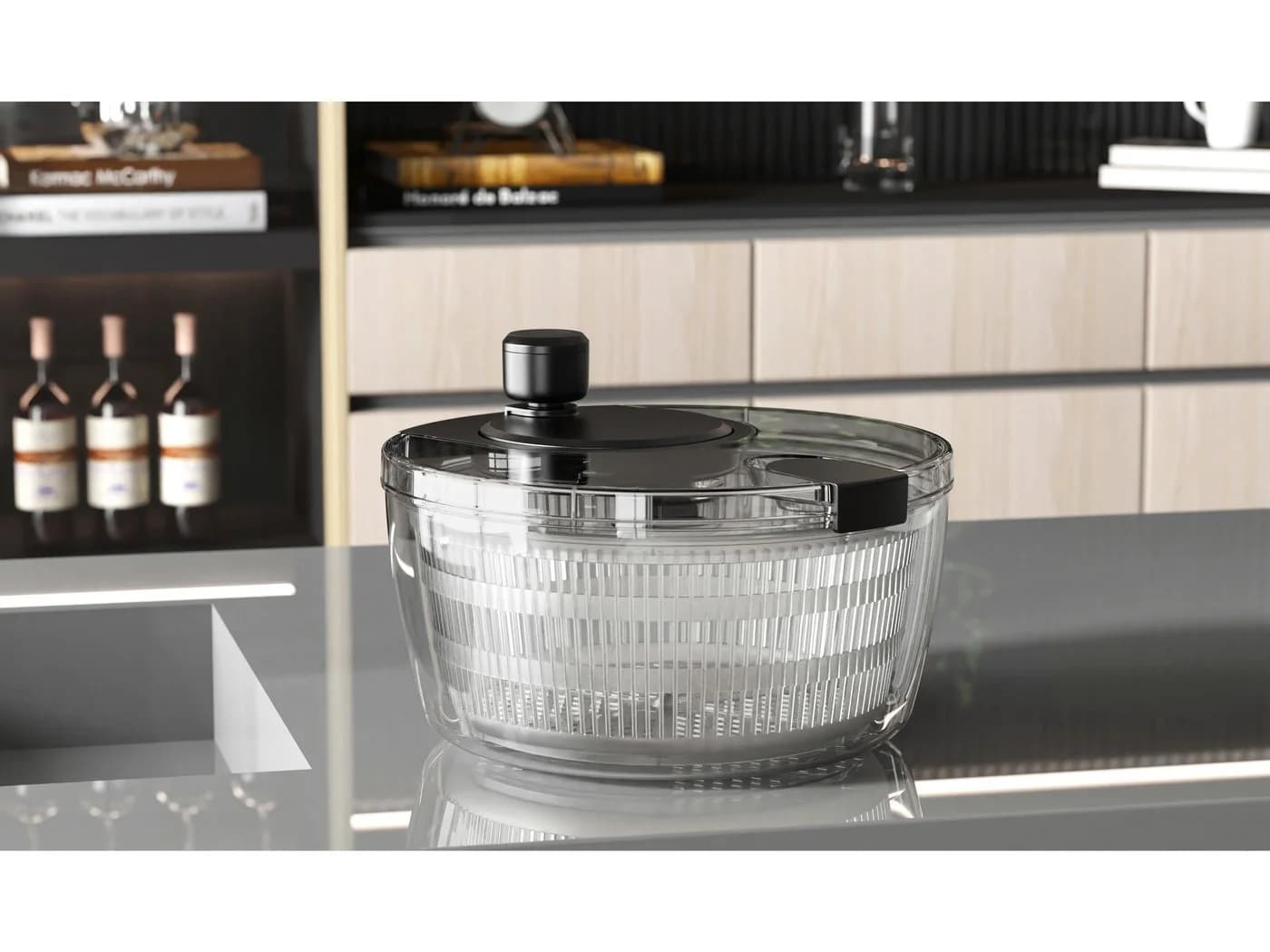 Faizee Home Salatschleuder FreshFlow Manuell Transparent Weiß