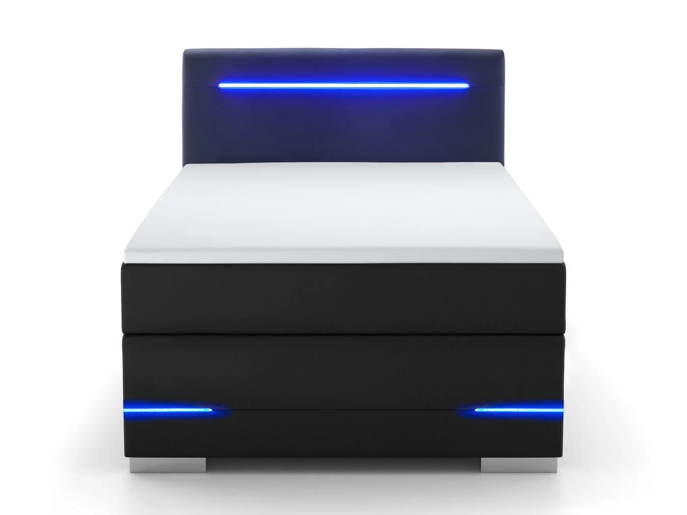 wonello Boxspringbett Lennox mit LED-Beleuchtung und Topper
