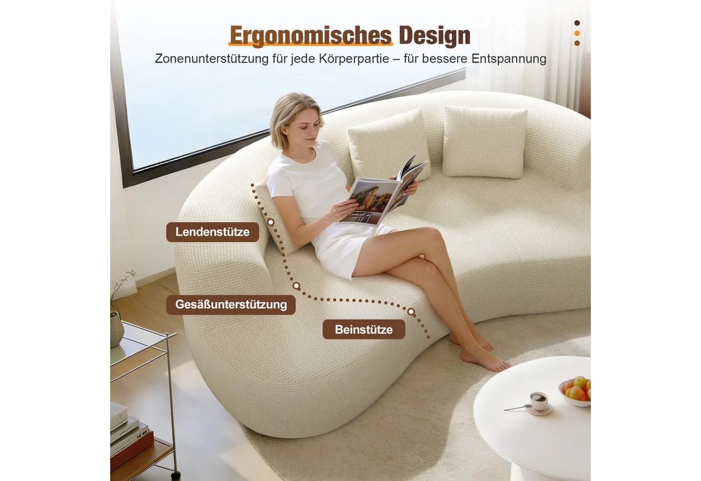 Lexzurn Sofa Schlafsofa Bella Cord Sofa Bettfunktion