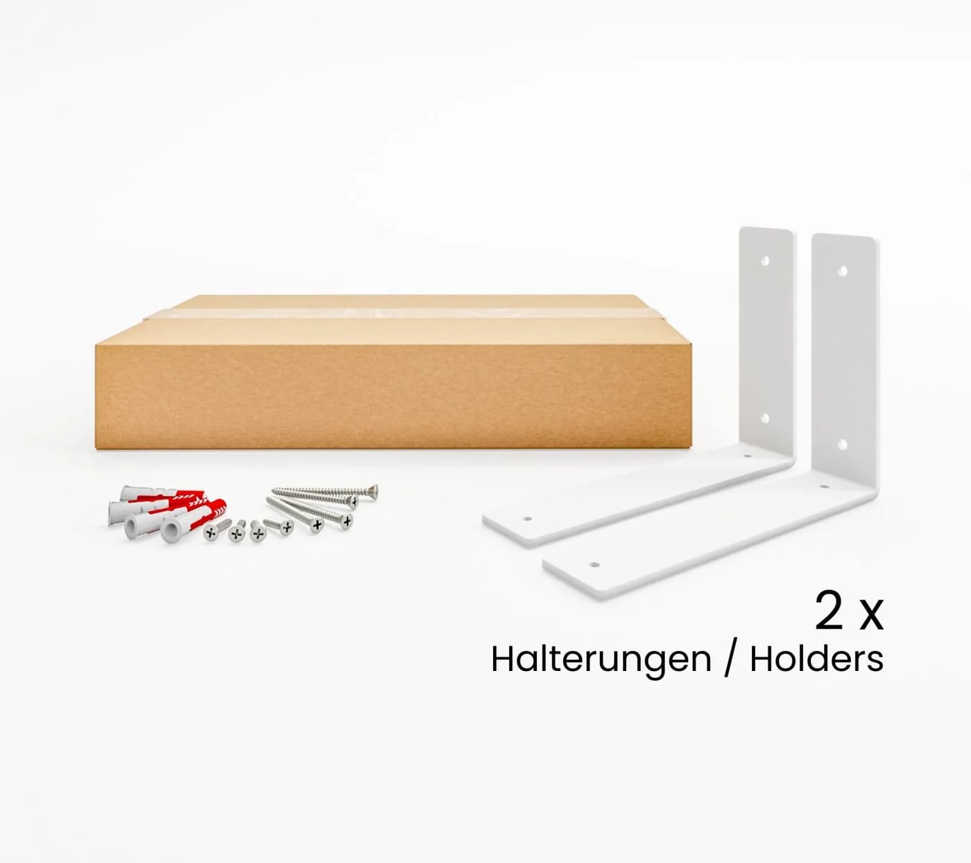 HEVVA Wandregalhalter 2x L-förmige Regalwinkel Weiß
