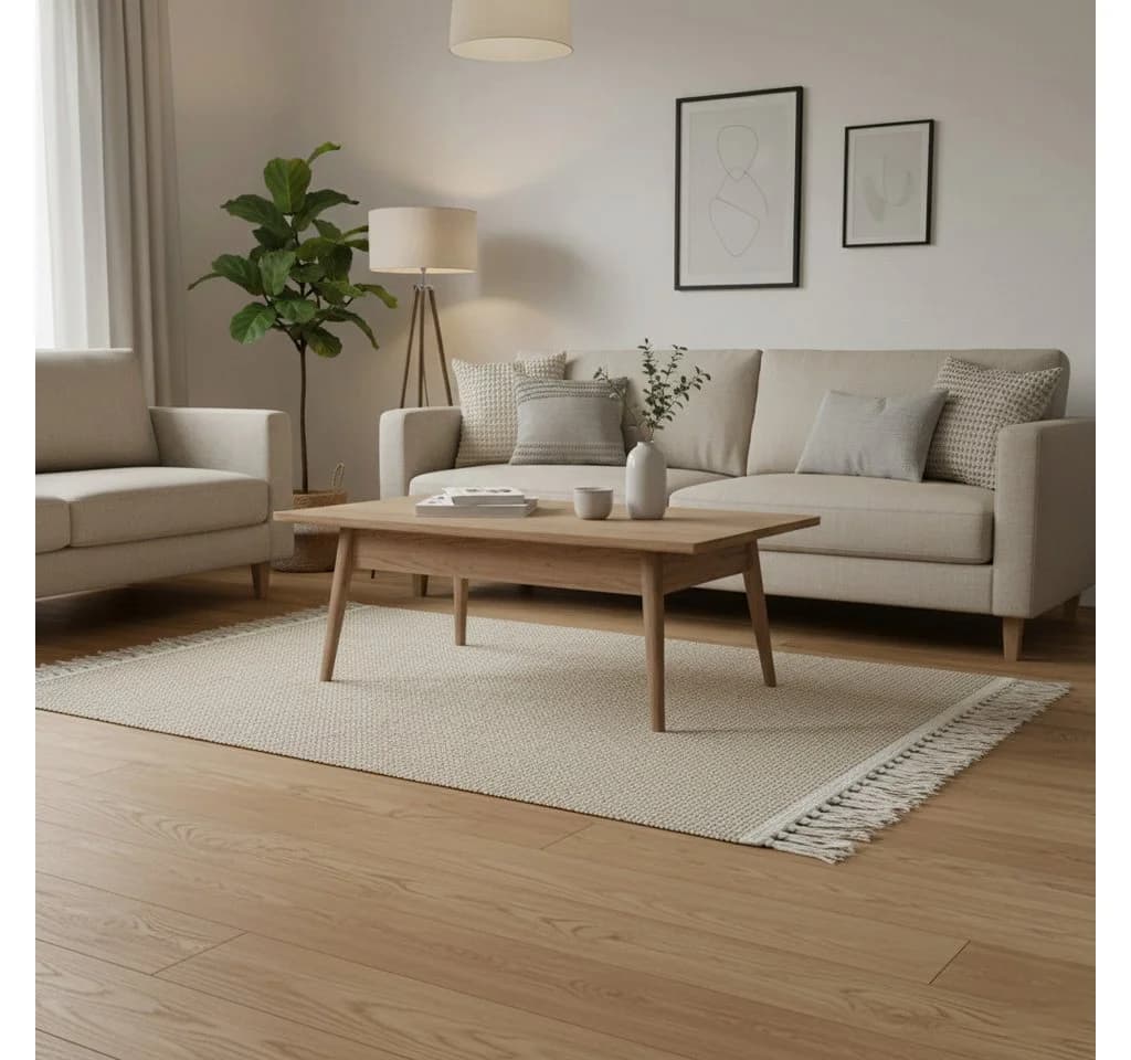 Elegant Floors Teppich Jute-Wolle Natur Handgefertigtes Boho 9 mm