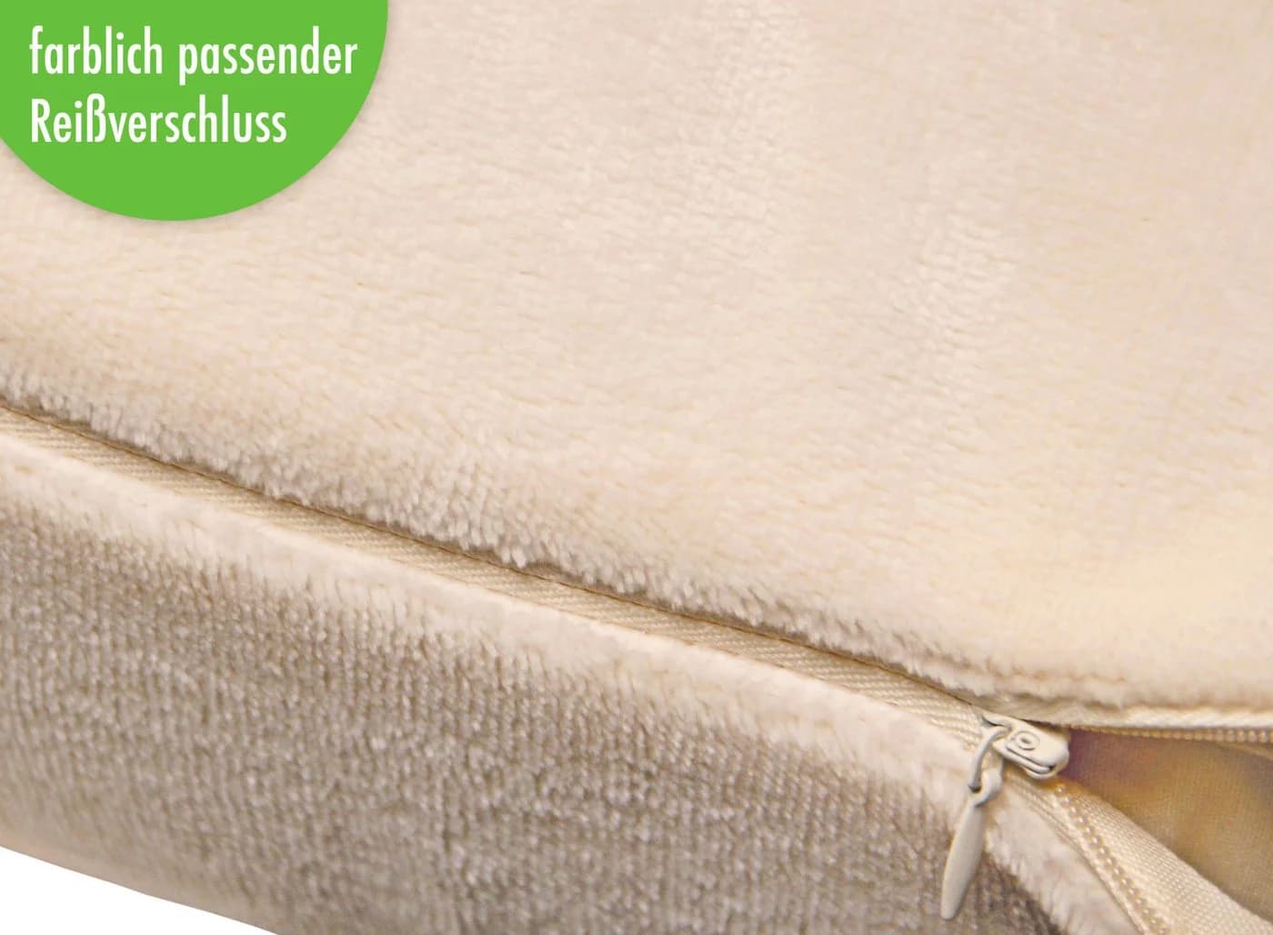 Heubergshop Seitenschläferkissenbezug Fleece Creme 40x145cm
