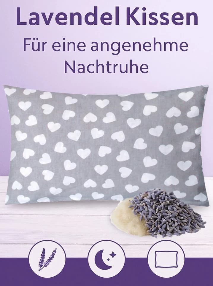 Heubergshop Lavendelkissen 30x20cm mit Schafschurwolle