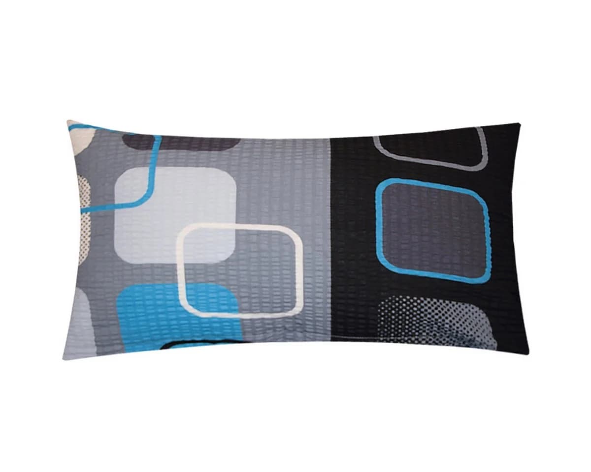 Heubergshop Kissenbezug 40x80cm 100% Baumwolle Kariert Schwarz