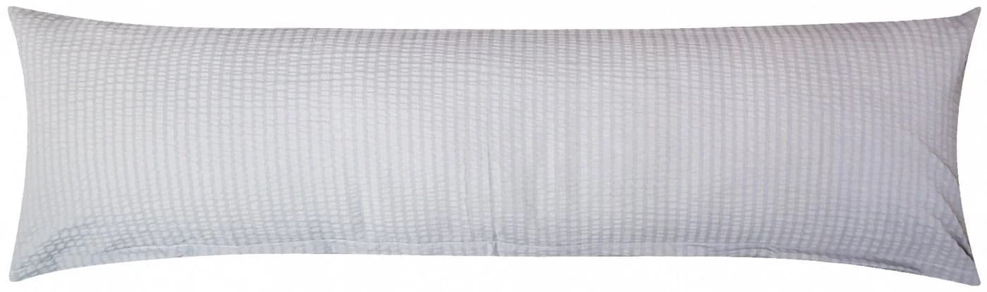 Heubergshop Seitenschläferkissenbezug Grau 100% Baumwolle Seersucker