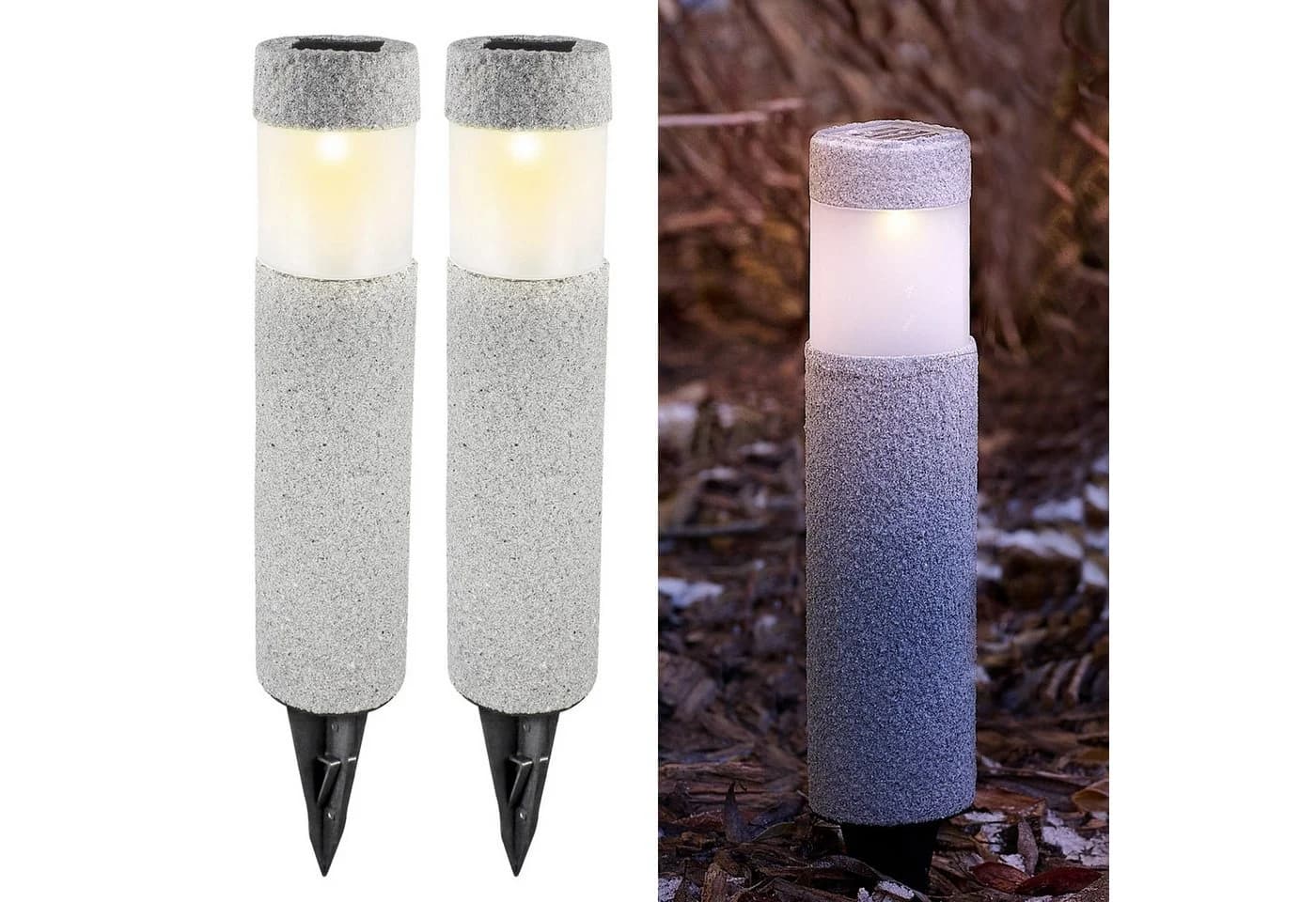 EAXUS onyX Solarlichter LED Gartenleuchte 2er-Set Wetterfest