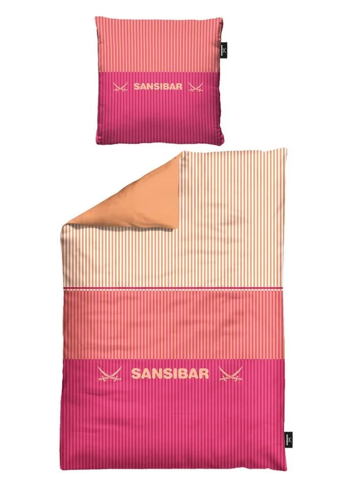 Sansibar Sylt Wendebettwäsche Set Louis Streifendesign 100% Baumwolle
