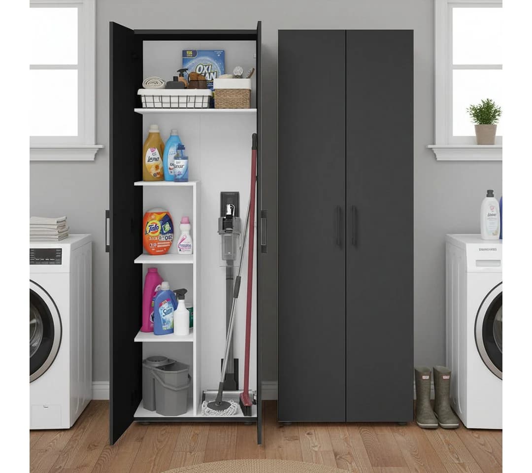 Bellamio Mehrzweckschrank-Set Apol Anthrazitschwarz 2er-Set