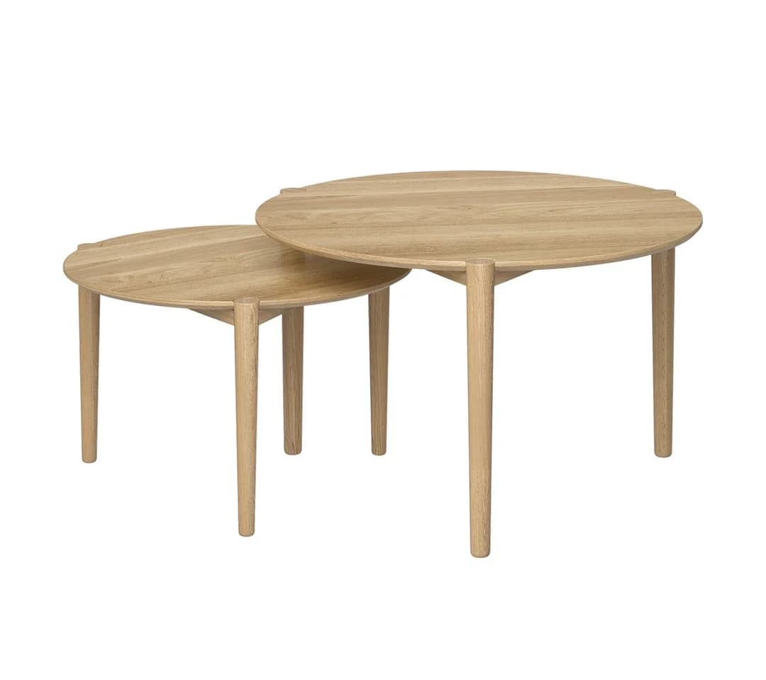 skølm Couchtisch Åsarna aus Eiche Massivholz 2er Set
