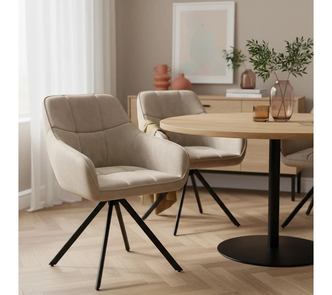 skølm Esszimmerstuhl Sköll Drehstuhl Samt-Bezug 6er Set Macchiato