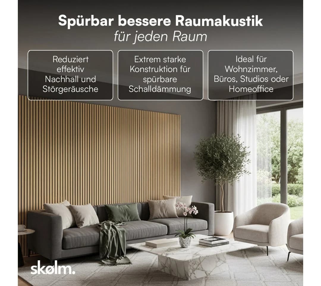 skølm 3D Wandpaneel Rune Akustikpaneel Holzoptik