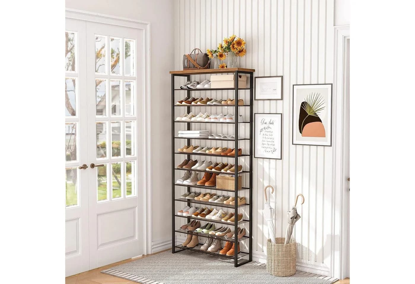 Hoobro Schuhregal 12-stöckig für 35-45 Paar Schuhe