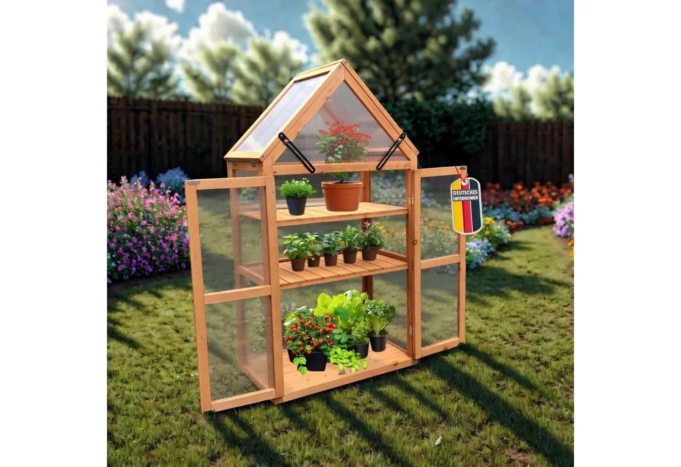 Coemo Hochbeet Braun Tomatenhaus Holz