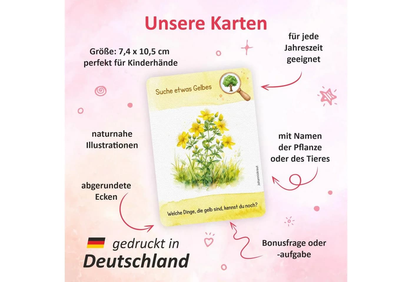 nikima Outdoor Suchspiel Kinder 50 Karten Naturspiel in Metalldose