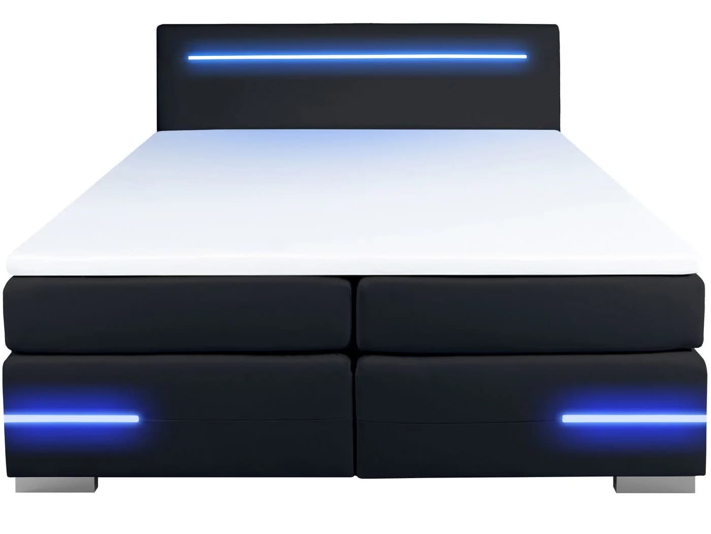 wonello Boxbett Lennox Schwarz mit LED-Beleuchtung und USB-Anschlüssen