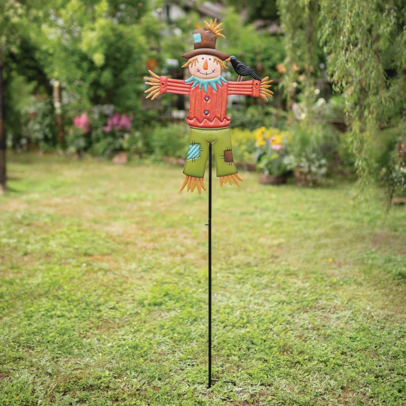 Dekoleidenschaft Gartenstecker Vogelscheuche Bunt Metall