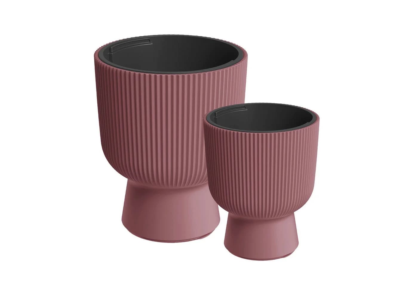VidaAtHome.de Blumentopf Design-Pflanzgefäße-Set ALVY (2er Set) Grün/Schwarz